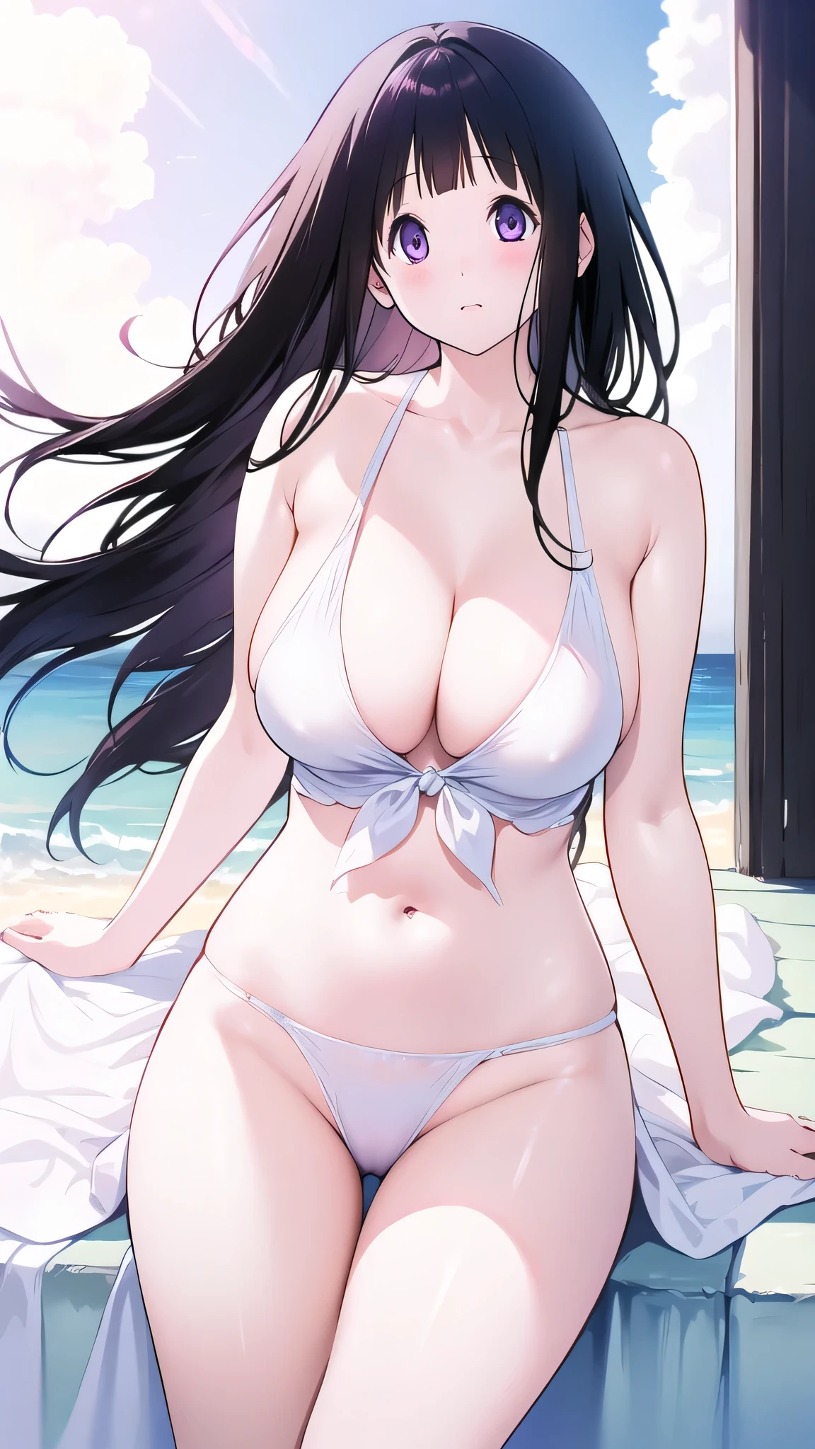 Chitanda，Completely naked，Very white skin，Large Breasts