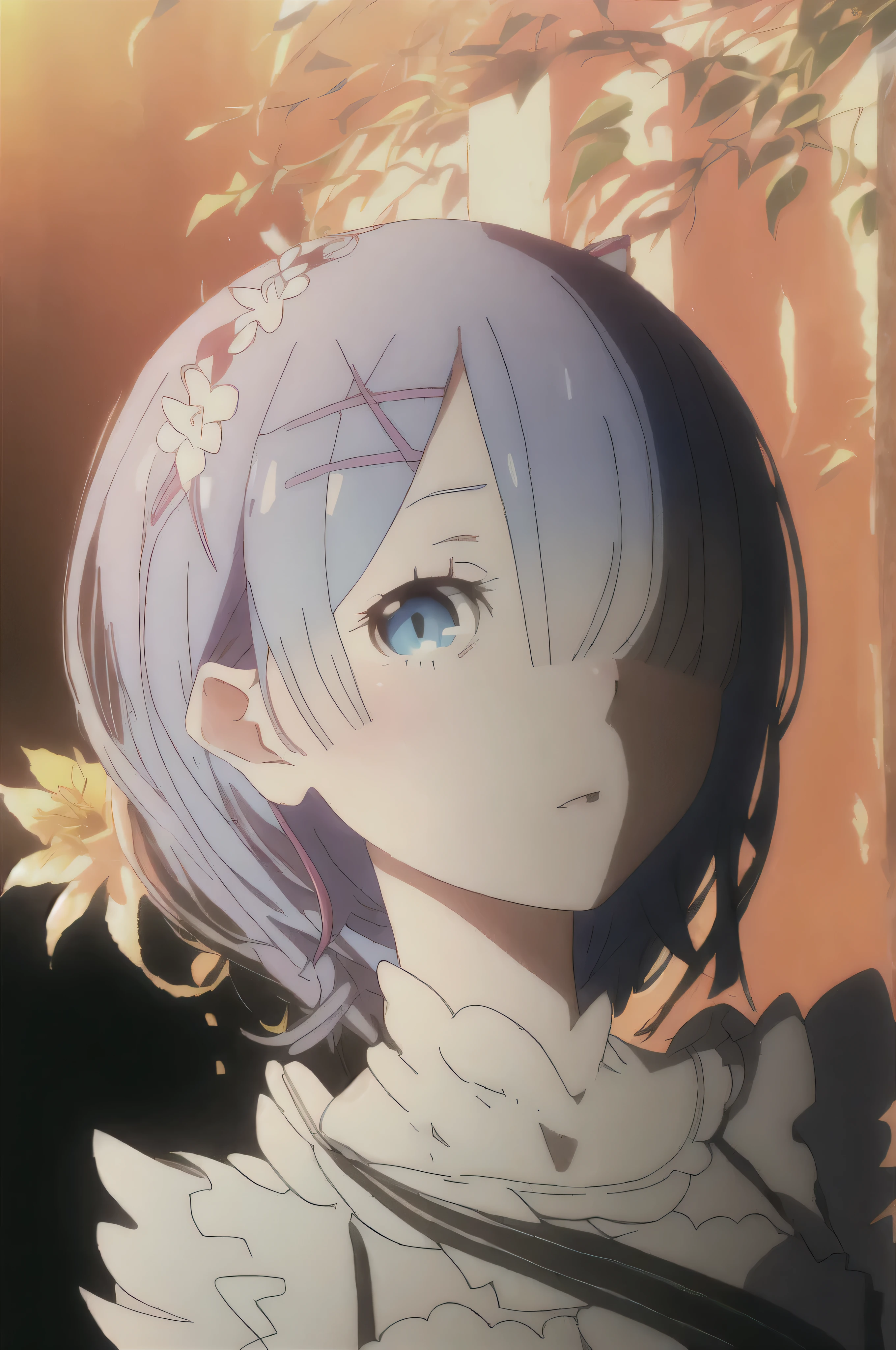 (High resolution:1.16), (Highly detailed beautiful woman:1.16), (Photorealistic:1.16), (fade:1.22), (High Contrast:1.16), (Strong Shadows:1.16), (Depth effect:1.16), (High color saturation:1.16), Surreal, (photorealism:1.05), (Cinema Lighting:1.05), realism, (Watercolor background:1.16), (Sharp focus:1.1), (Sharp details:1.1), (highlight:1.16), (Clear images:1.1), Very realistic, detailed realism, Realistic Shadows, ExposedExposed, (masterpiece:1.16), (Highest quality:1.16), (Highly detailed CG:1.16), (8k_wallpaper:1.16), Very delicate and beautiful, Detailed light, Beautiful detailed girl, Beautiful and delicate shine, (Detailed face:1.16), (Fine and beautiful eyes:1.1), Browsing Caution, Short kimono, Open shoulders, Thin face, Big and beautiful eyes, Highly detailed eyes, Very long eyelashes, Jewels in the eyes, Hearts in eyes, highly Detailed face, White heart on cheek, long pale blonde hair, Black Hair, (Messy Hair:1.16), white flowers on hair, Hair between the eyes, (Horn:1.1), (Waist height:1.16)