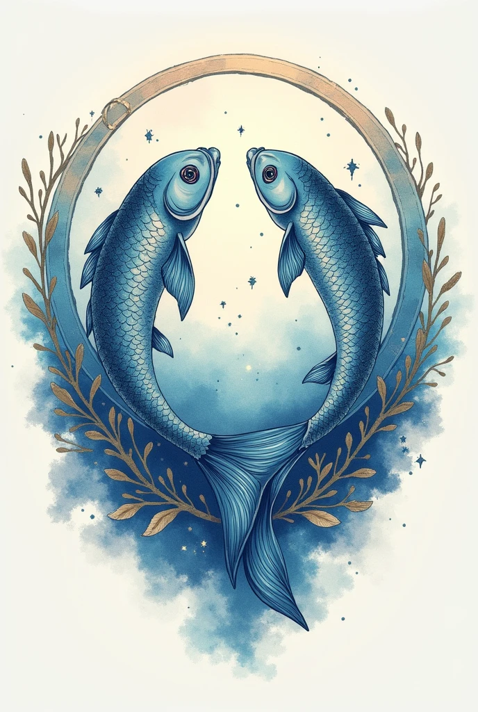 draw the zodiac sign pisces to make a tattoo 
