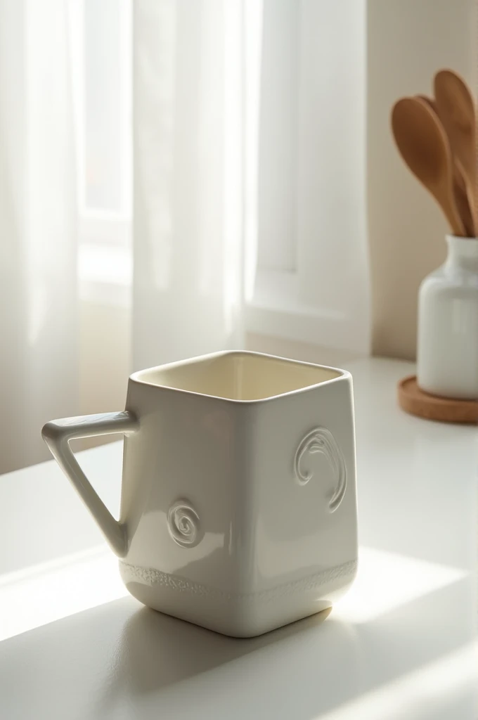 Square mug with triangle handle