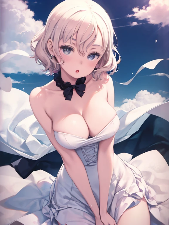 One Woman、Marilyn Monroe、Marilyn Monroe、The Seven Year Itch、Seventh year cheating、Marilyn Monroeが地下鉄の通気口に立ち、The image of a white skirt billowing in the air、White Dress、Cleavage、Cleavage、Big Breasts、Red lipstick、