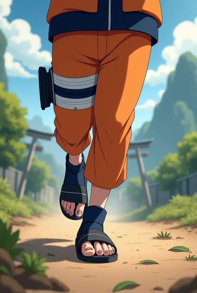 Detailed realistic HD animation image of Naruto Uzumaki's feet