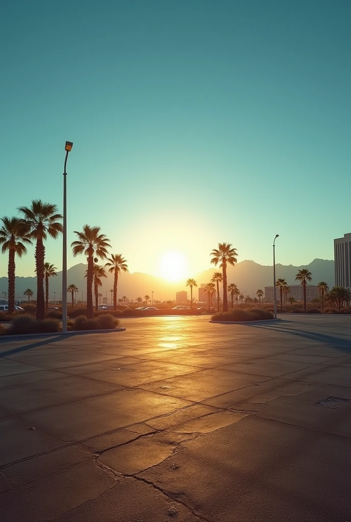 Las Vegas Strip empty parking lot, 8am on August 23, 2024