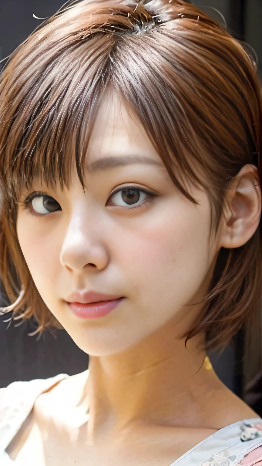 (Realistic、Like a photograph、Live Action、8k, Realistic, RAW Photos, Best image quality: 1.4), Single-lens reflex camera、RAW Photos, Highest quality, Realistic, Very detailed CG Unity 8k wallpaper, Written boundary depth, Cinematic Light, Lens flare, Ray Tracing、Realistic background、1、((ultra high density skin))、A calm face、short hair:1.2、Silver Hair、stylish、Very detailed、Pay attention to the details、Perfect outfit、(White skin)、Very detailedな顔:1.5、close、Brown eyes、Detailed eyes、Plump pink lips