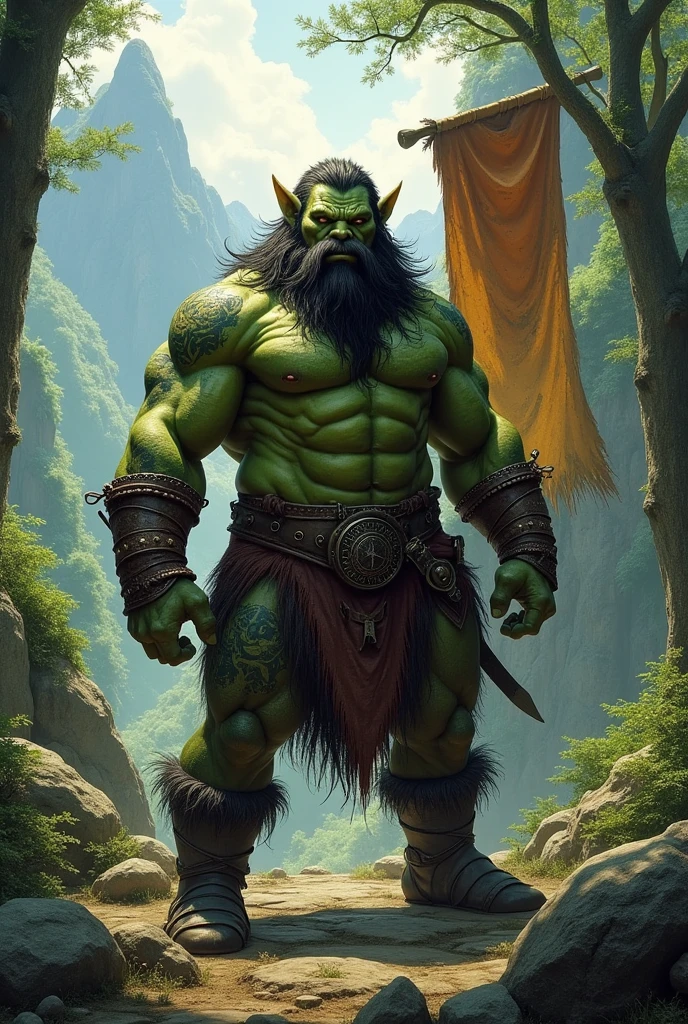 Hairy orc with a gigantic butt