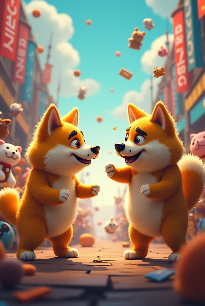 Make Cheems and Doge fight 