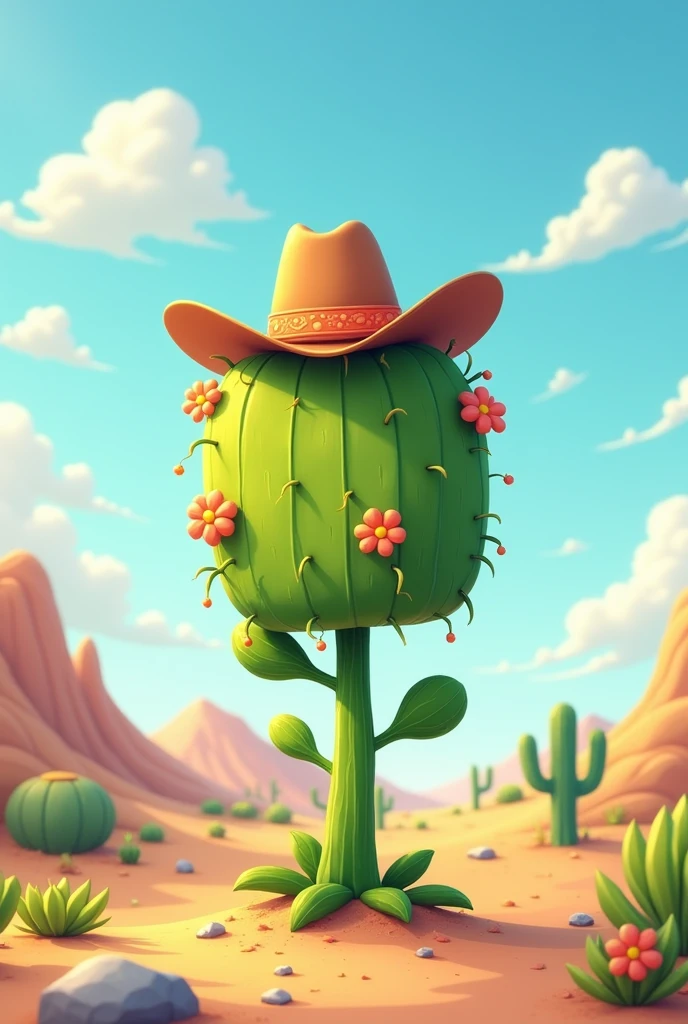 Square plant with a cowboy hat 