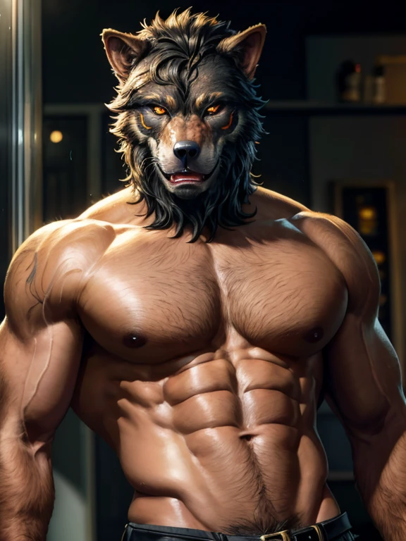 ((work of art, best qualityer, high resolution)) a gorgeous, muscular werewolf,elaborate faces