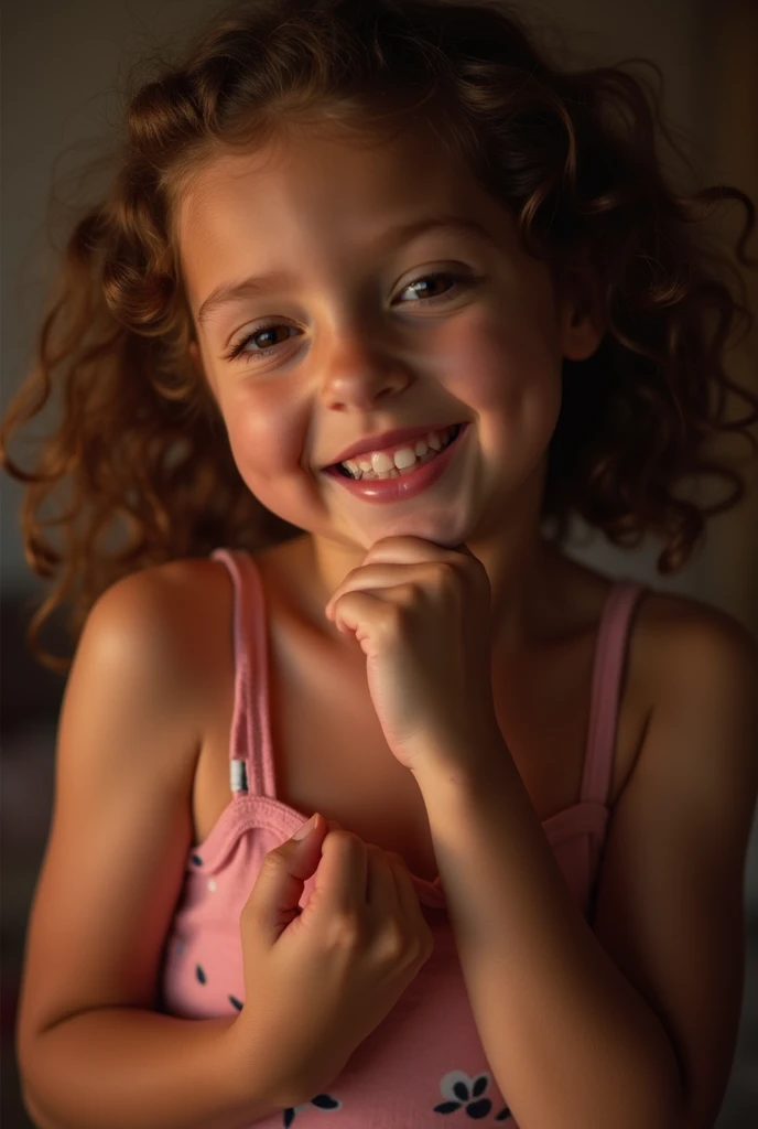 A young girl feels sexual pleasure