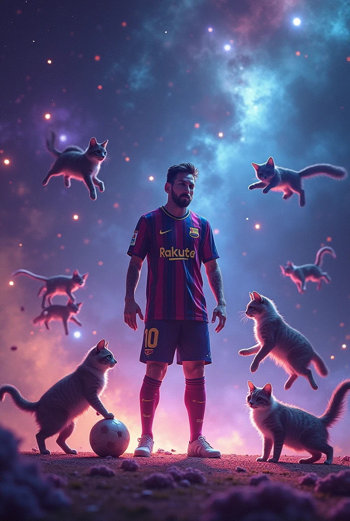 Draw Messi with cosmic cats