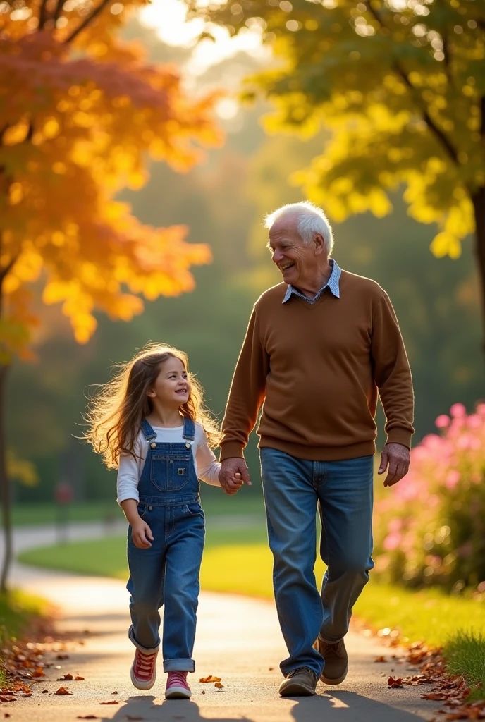 A girl with her grandfather