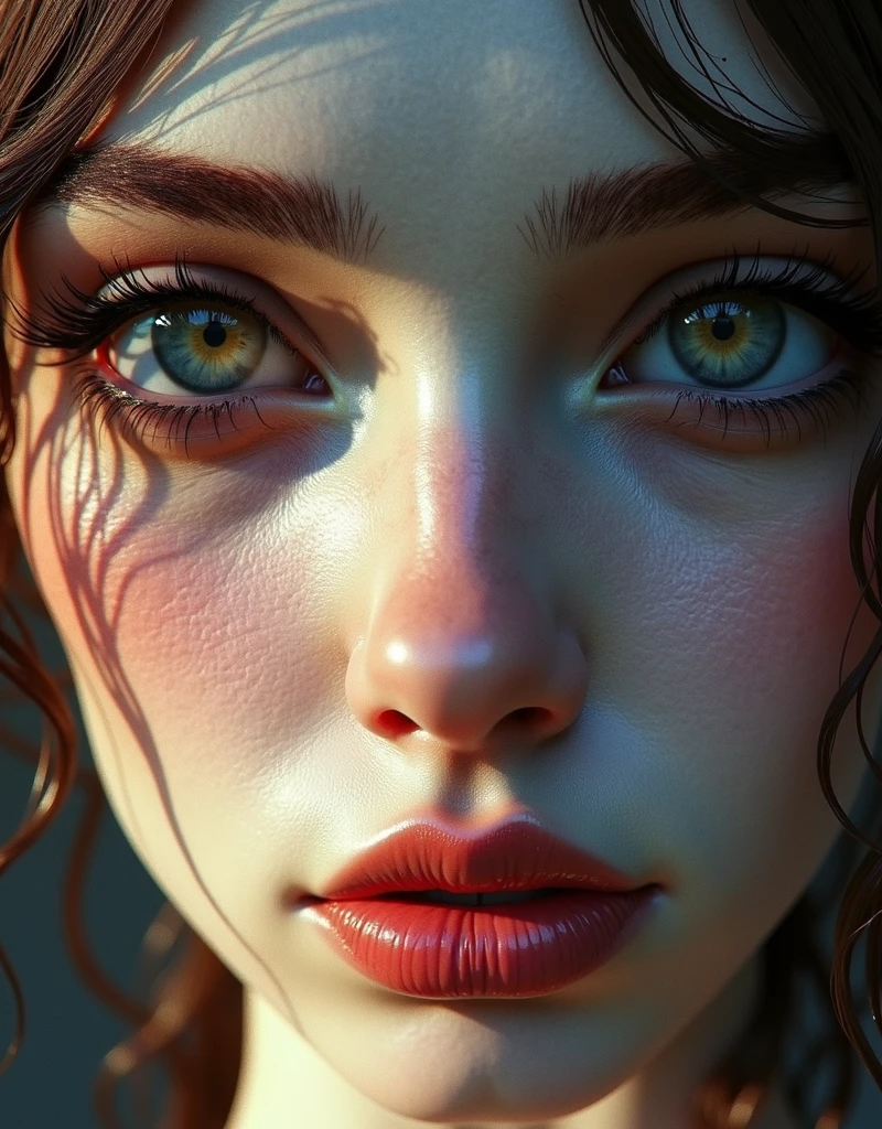 high fashion model influenced by Giuseppe Arcimboldo, her eyes and face fixed on the camera lens, short image, symmetrical eyes, ultra hd, realistic, vivid colors, highly detailed, UHD drawing, pen and ink, perfect composition, beautiful detailed intricate insanely detailed octane render trending on artstation, 8 k artistic photography, photorealistic concept art, soft natural studio lighting, chiaroscuro, award - winning photograph, masterpiece, oil on canvas, raphael, caravaggio, greg rutkowski, beeple, beksinski, giger