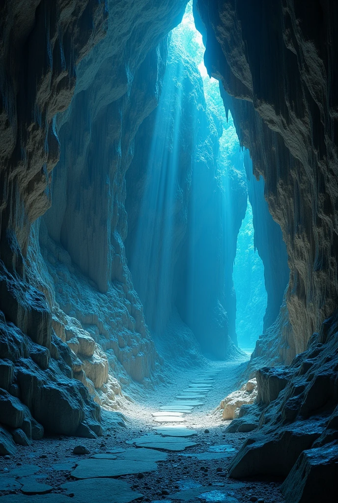 A cave with diamond minerals 