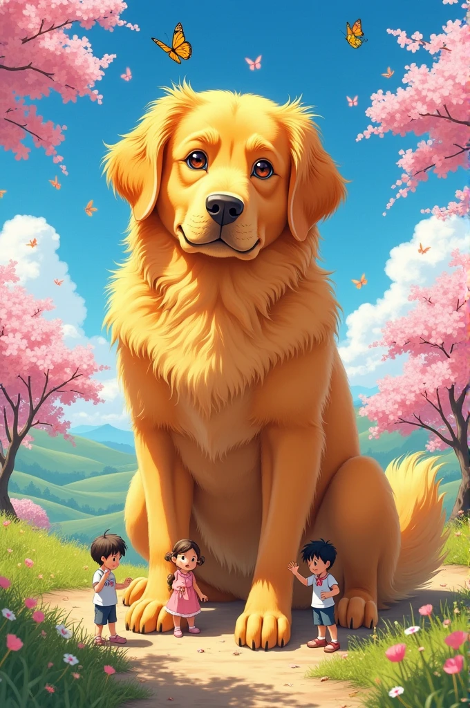 Giant anime style golden dog