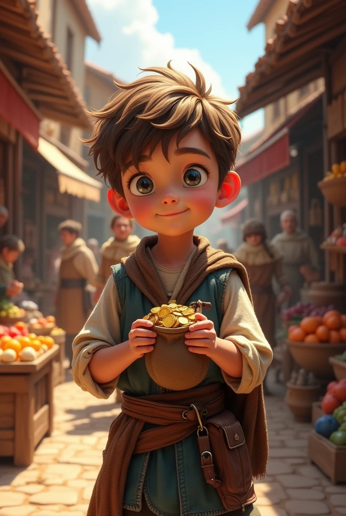 A young apprentice with his salary 
