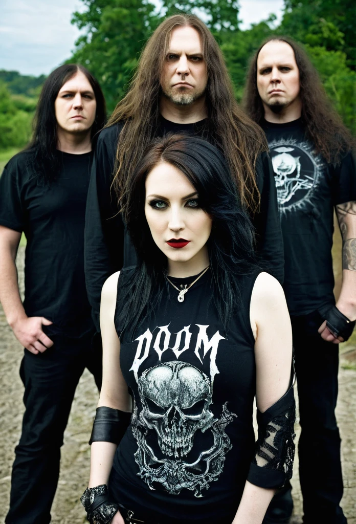Band members doom metal beautiful girl vocalist male vocalist posers