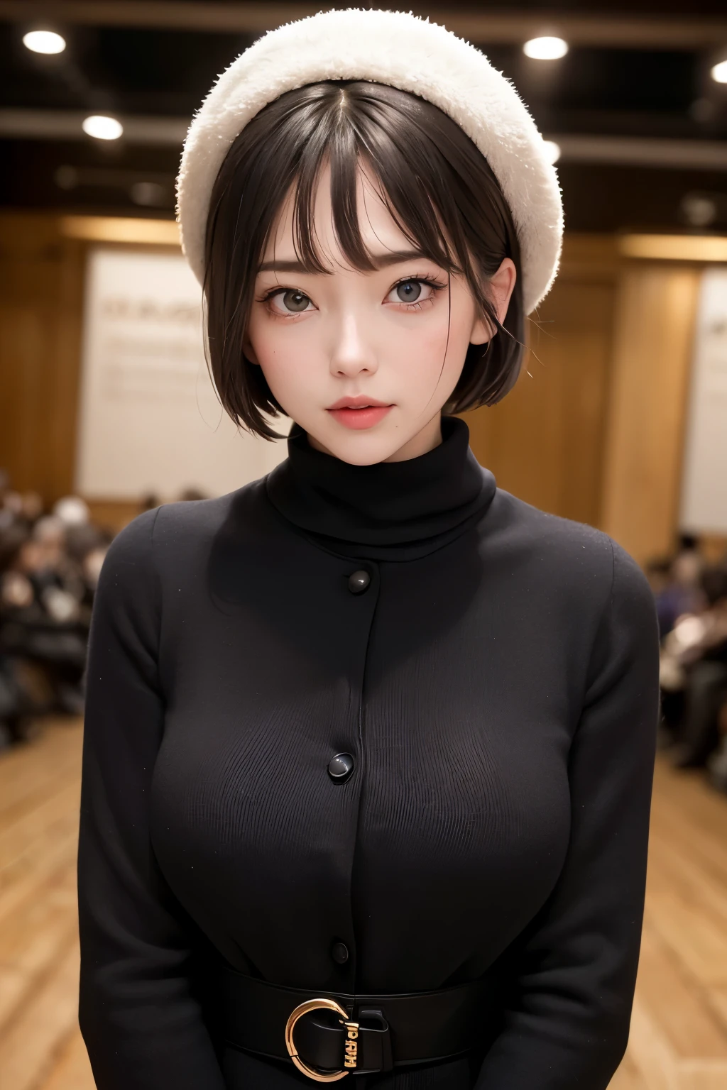 (masterpiece, Highest quality、Very attractive adult beauty、Add strong highlights to the eyes、Please look closely at the camera),One Girl, solo, Black-haired, scarf, hat,, Realisticな, Looking at the audience, Light-coloured black eyes, short hair, coat, Winter clothes, White headscarf, のlips, Lip gloss,Bans, Upper body、Big eyes、Eyelashes)、((Italian road system))、((前髪ありshort hair、Big eyes、Give students a very strong highlight、Very large breasts、Staring at the audience、Very beautiful beauty、Listen carefully、Long neck、Smile a little、Beautiful Teeth、Open your mouth and laugh))、28 years old、Very cute supermodel、(masterpiece, Highest quality、Very attractive adult beauty、Add strong highlights to the eyes、Look closely at the camera),one person's, alone, Black-haired, scarf, Have,, Realistic, Looking at the audience, Light-coloured black eyes, short hair, coat, Winter clothes, White headscarf, lips, Lip gloss,prohibit, Upper Body、Big eyes、eyelash)、((Italian road system))、((前髪ありshort hair、Big eyes、Give students a very strong highlight、Very large breasts、Gazing at the audience、Very beautiful beauty、Listen carefully、Long neck、Laugh a little、Beautiful Teeth、Laughing with your mouth open))、28 years old、Very cute supermodel