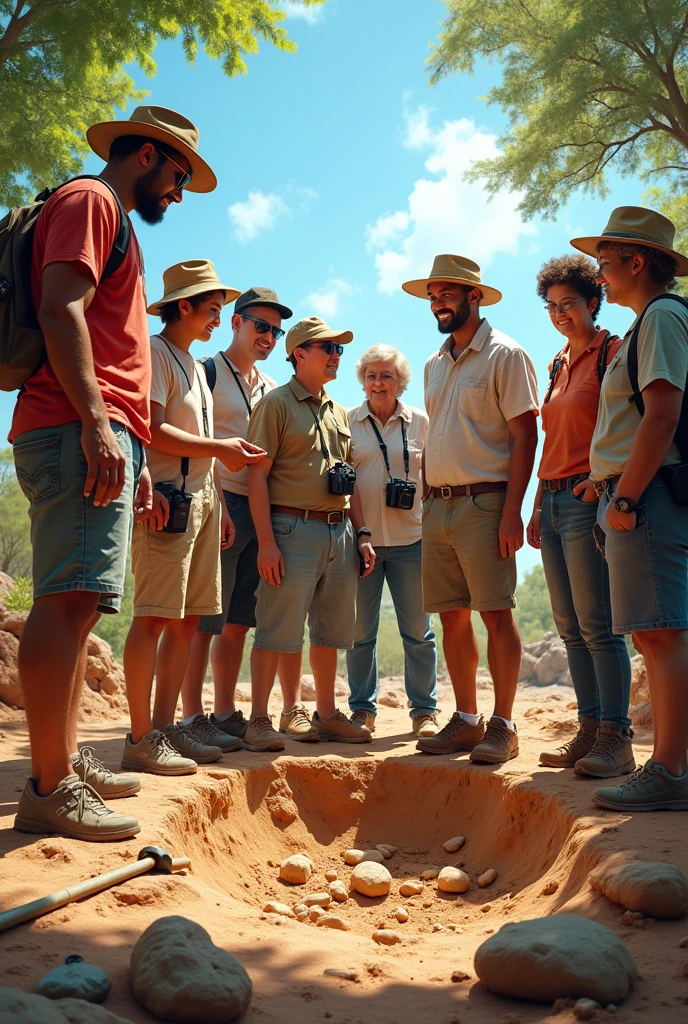 Group of people at the site.