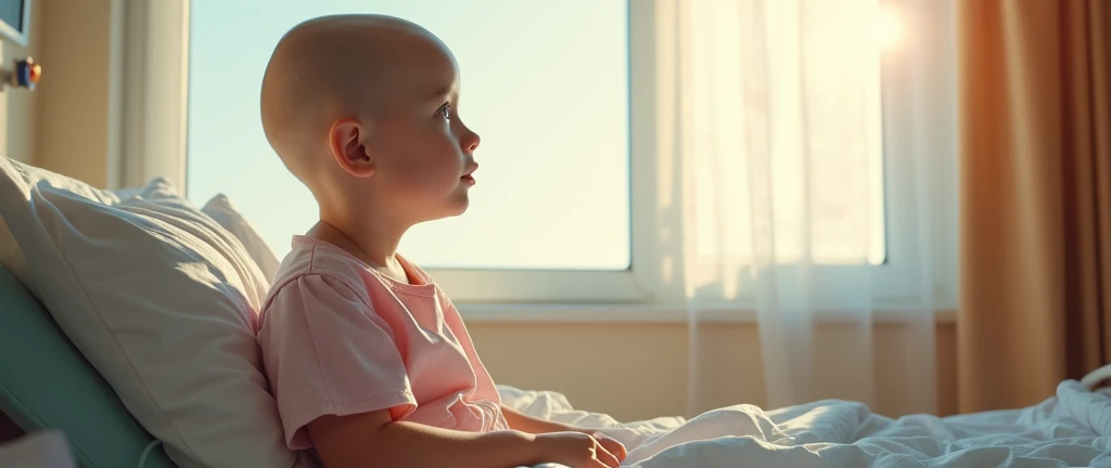 bald girl , She is hospitalized. 