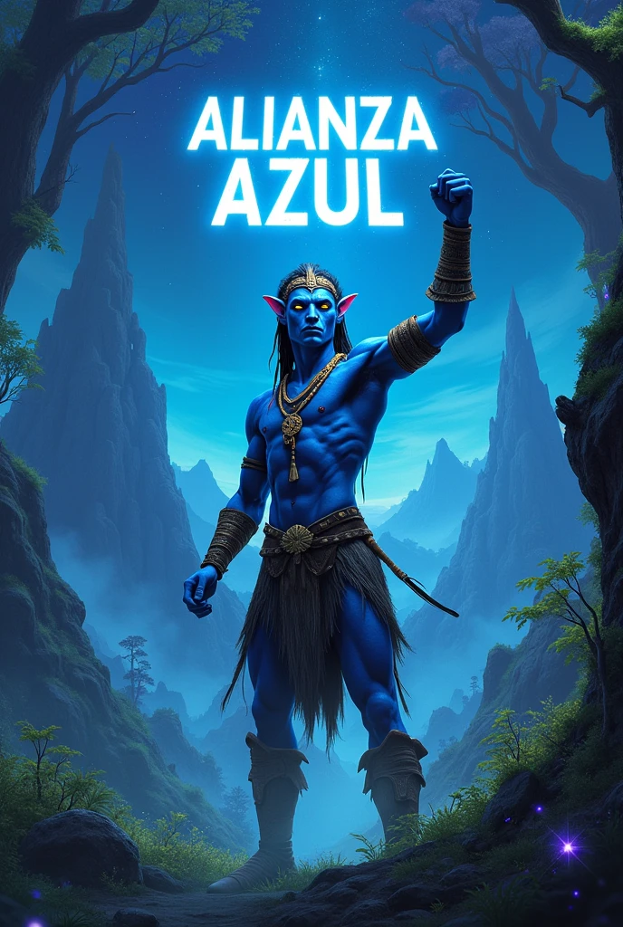 Jake sully from “avatar” movie with the frace “ALIANZA AZUL”