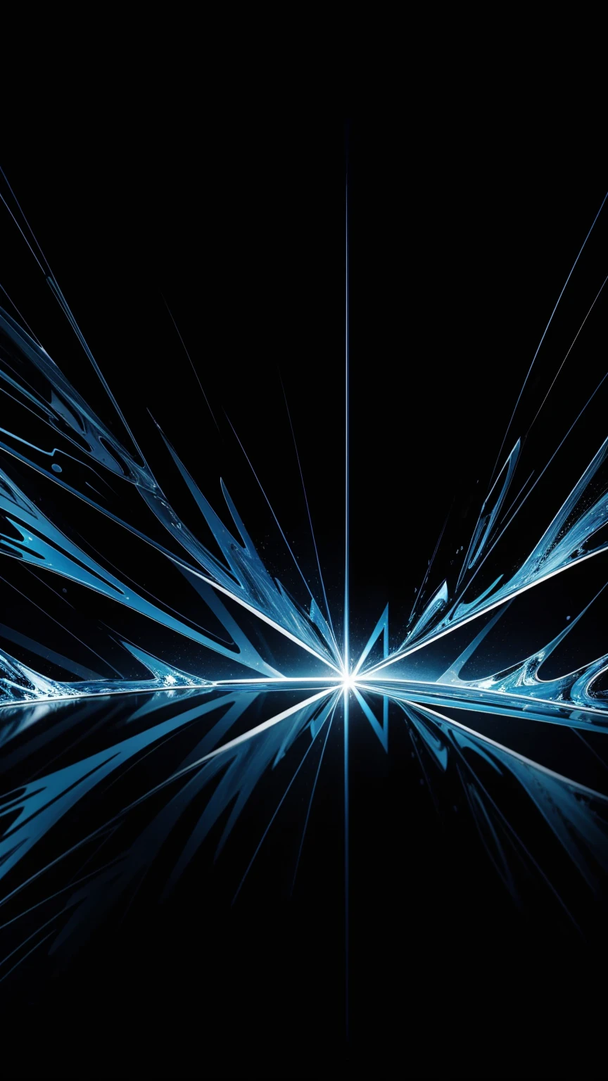 (masterpiece, Highest quality, Very detailed, 8k wallpaper), Abstract color flash, Blue and Black、Vibrant, sharp、straight、reflection