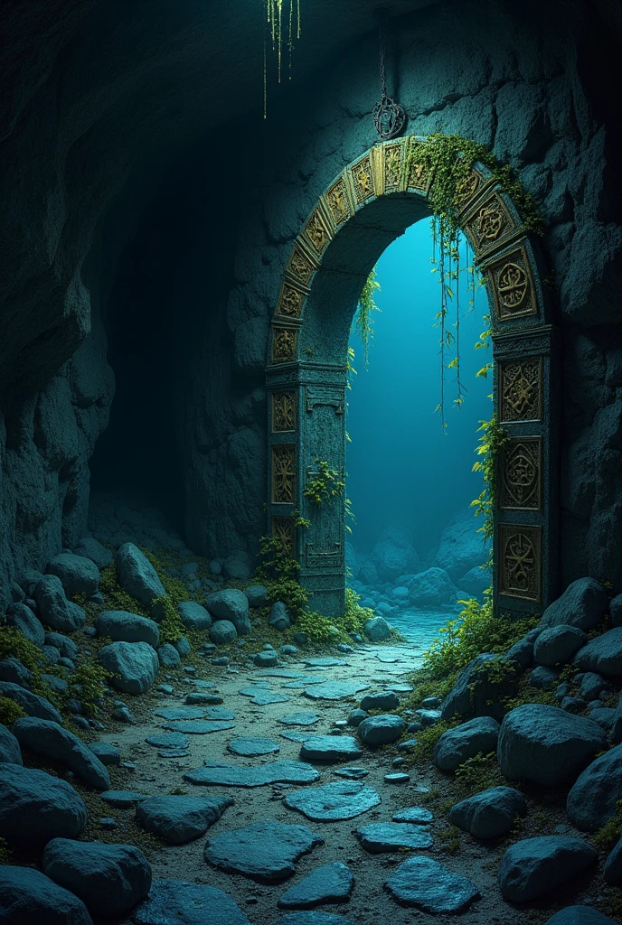 A cave with an abandoned portal 
