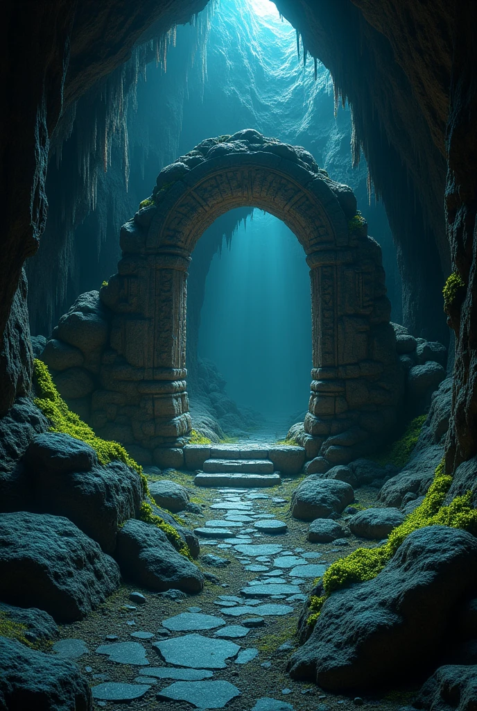 A cave with an abandoned portal 