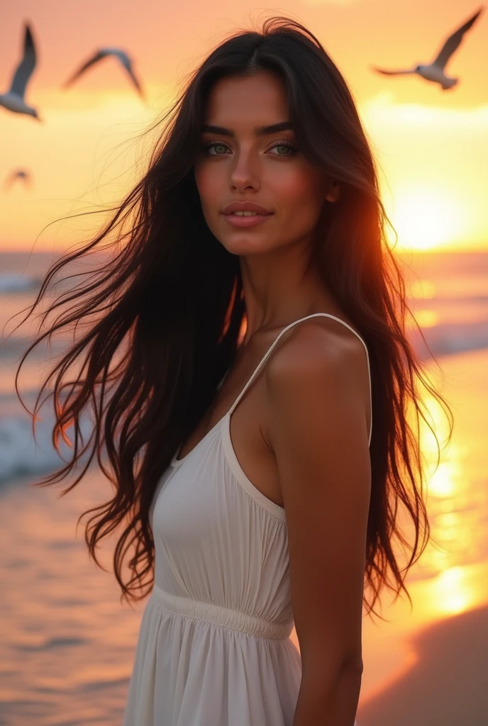 Create the most beautiful woman in the world with black hair