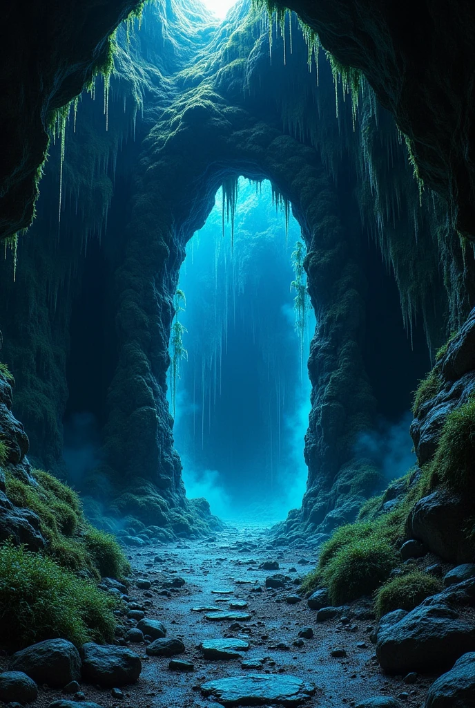 A cave with an abandoned NETHER portal 
