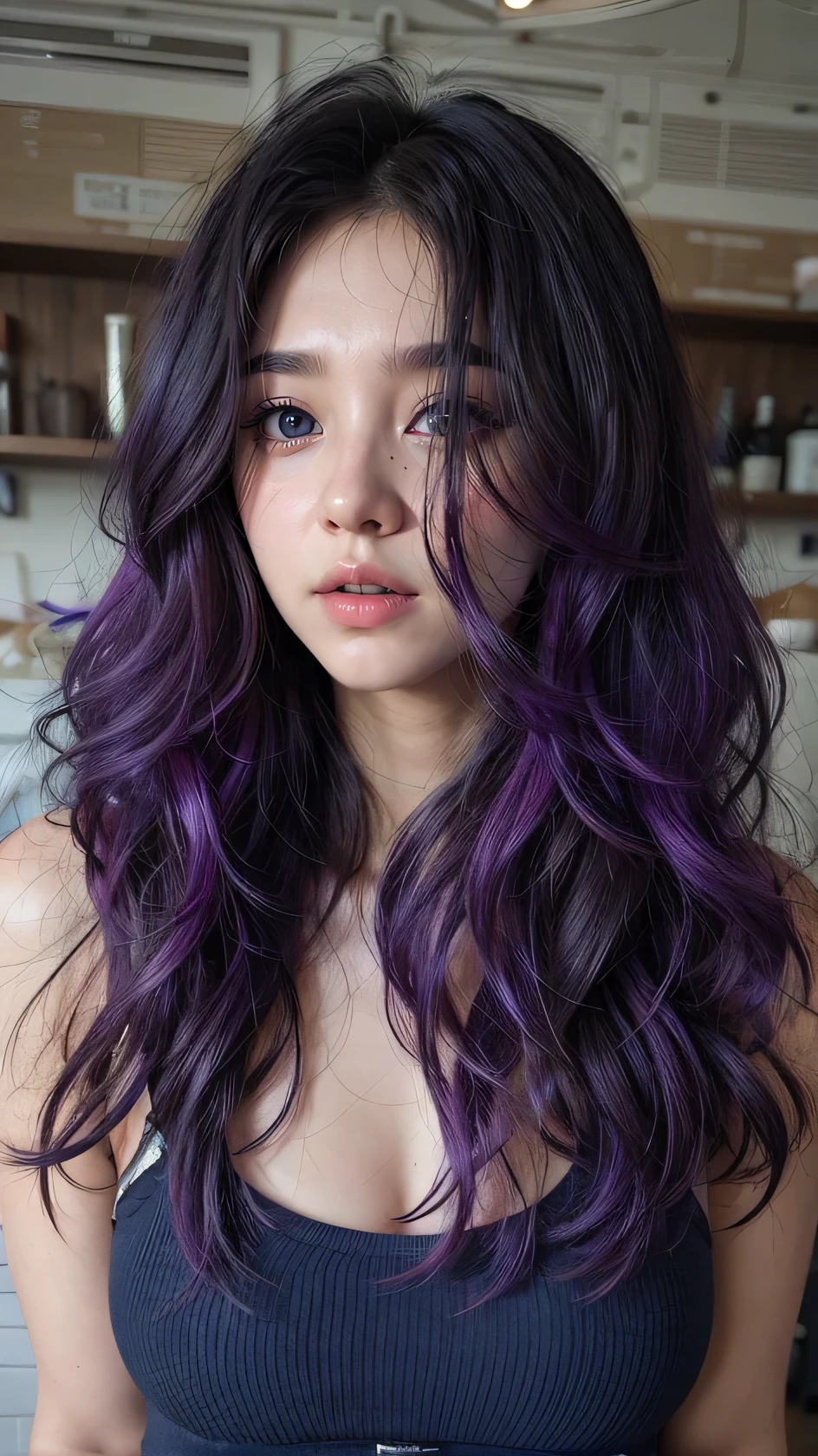 work of art, superlative, realisitic, A beautiful Asian woman, jennie kim, cabelo cacheado, cachos bonitos, corpo bonito, Spectra Monster High, colorido, HD, photographic lighting, 16K 