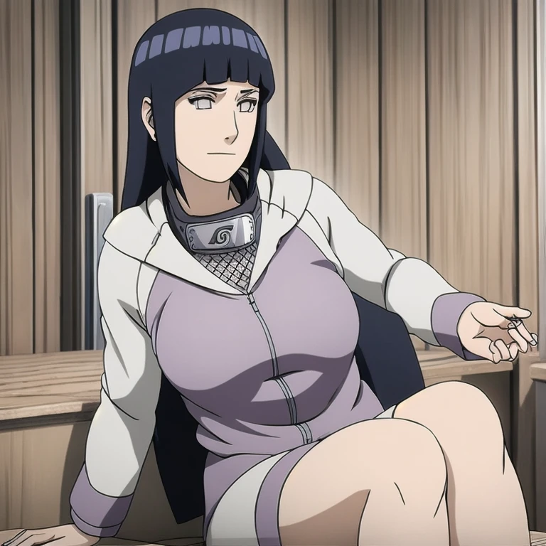 beautiful mature woman, 34 years old, Hinata Hyuuga Uzumaki, character from Boruto: Next Generations, detailed realistic portrait, large breasts, short dark hair, wearing housewife clothes, pale skin, serene expression, usando shorts cavados, pernas nuas, sentada no sofá da sala de estar, (best quality,4k,8k,highres,masterpiece:1.2),ultra-detailed,(realistic,photorealistic,photo-realistic:1.37),intricate details,soft lighting,warm colors,highly detailed face,delicate facial features,graceful pose,natural lighting,volumetric lighting,elegant,cinematic composition