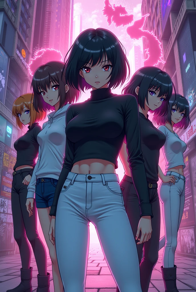 Slayer cat wolf anime girl- 6 girl
With a short blak crop
And wihte denims
