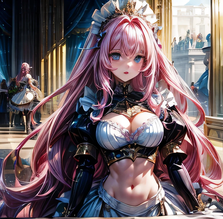 NOD Game Characters Dorothy Long pink hair Sexy pose High-class maid outfit with exposed midriff Muscular Palace of Versailles Beauty