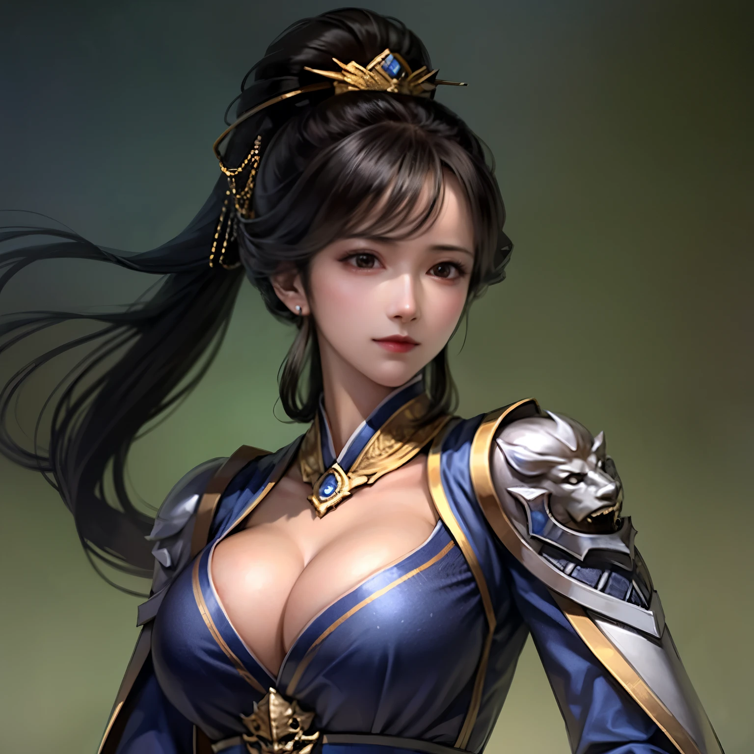 ((Highest quality)), ((masterpiece)), ,Simple color background,(Very intricate details), 1 person,woman,20-year-old,漢時代のwoman,Cleavage, Big ample breasts,(((Big Breasts))),Fantasy,anime