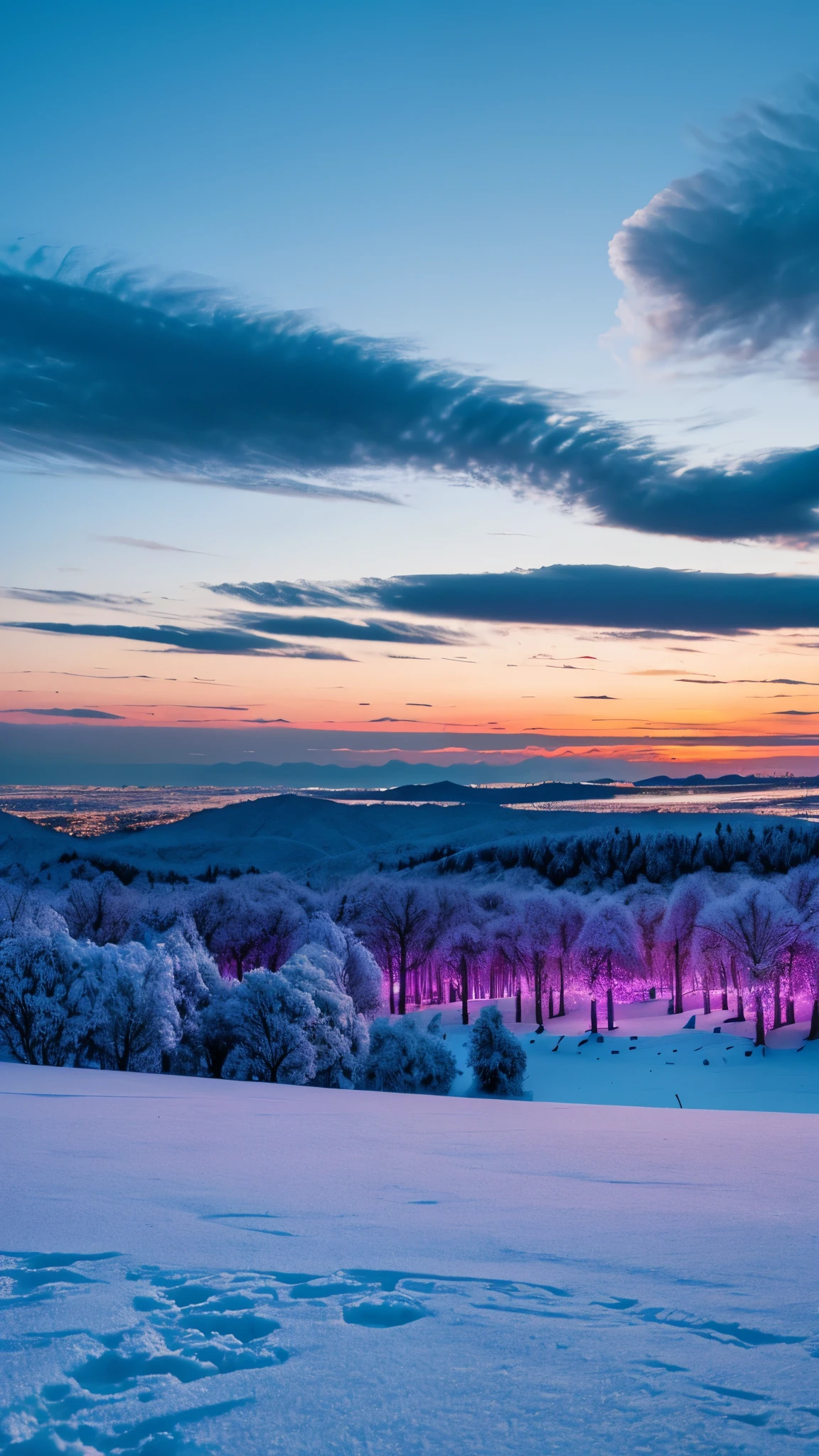 One world is fixed in color, but、Softly illuminated.The sky is fixed in a land of unimaginably cold colors,in contrast.