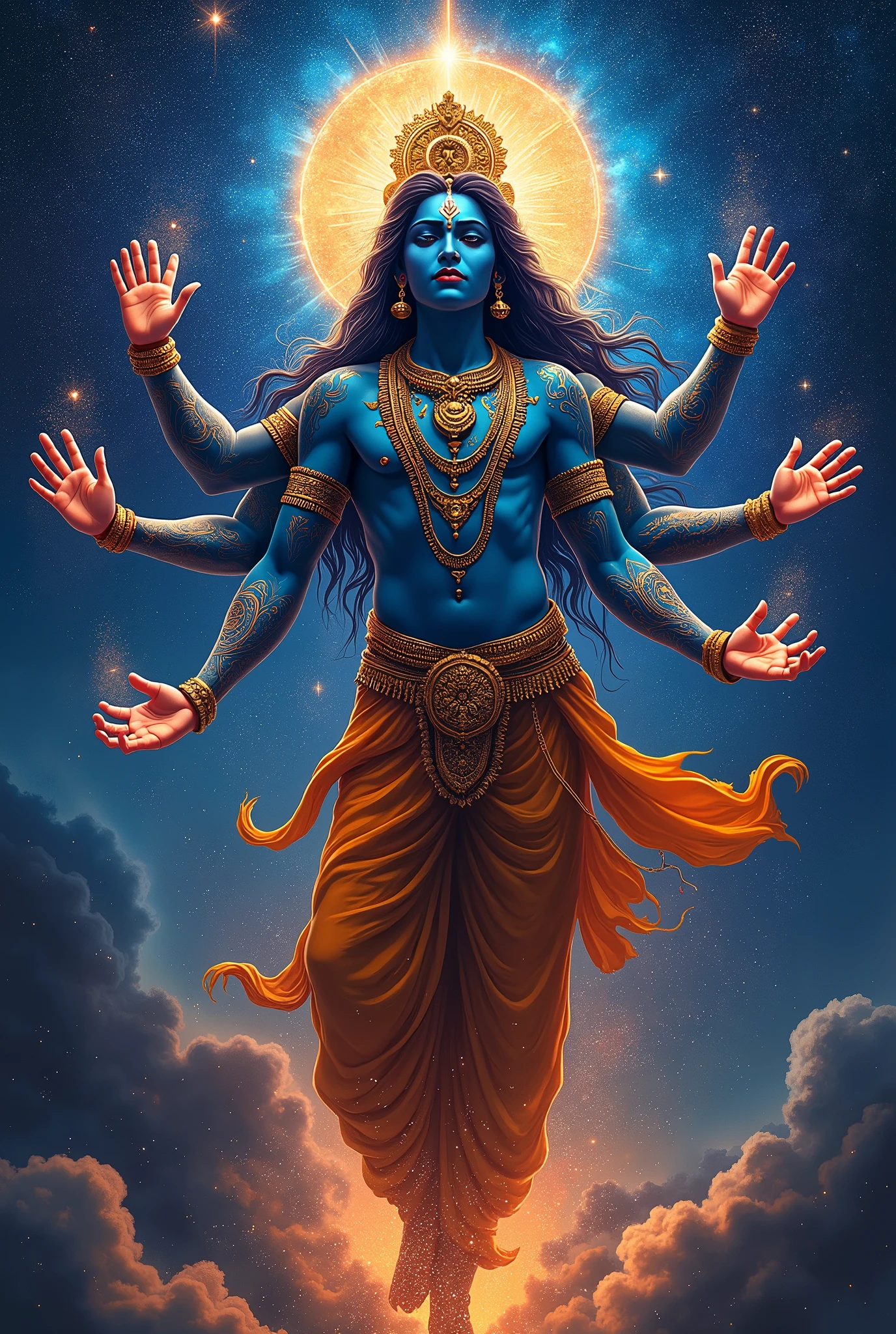 Lord Krishna's viswaroopam in modern style