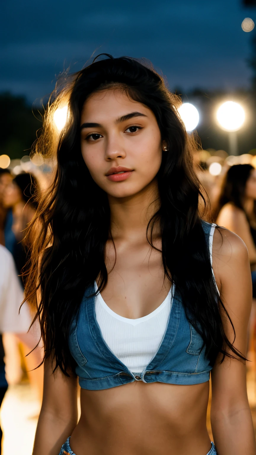 ((Pre-teen)), beautiful black girl, model body, freckles on face, crying, big blue eyes, small breasts, long legs, big hoop earrings, big men's shirt, top shot, black girl, long hair, wavy hair, on top of a building looking down, photorealistic, indirect lighting, volumetric light, ray tracing, hyper-detailed, best quality, ultra-high resolution, HDR, 8k
