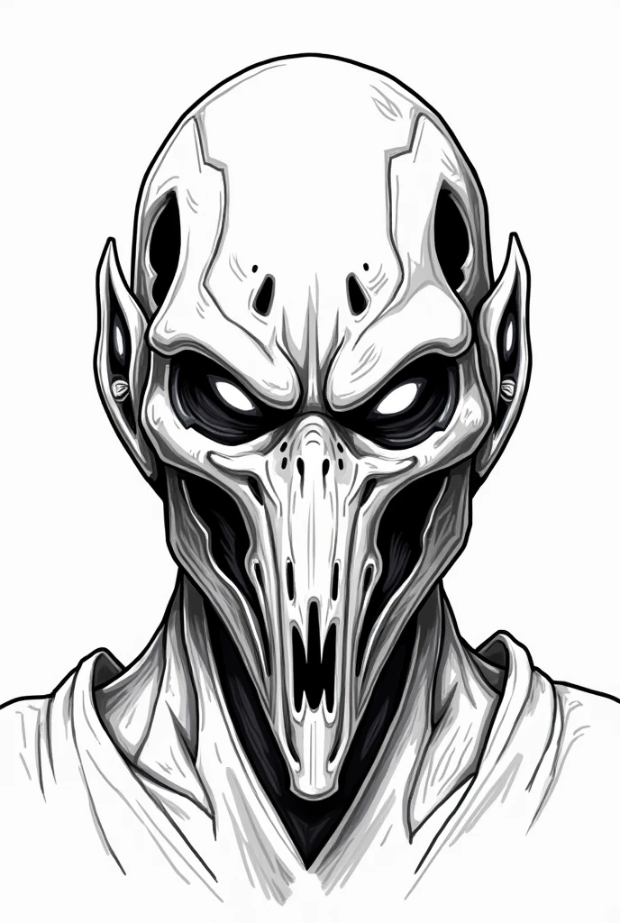 Grevious star wars
Black and white outline head shot