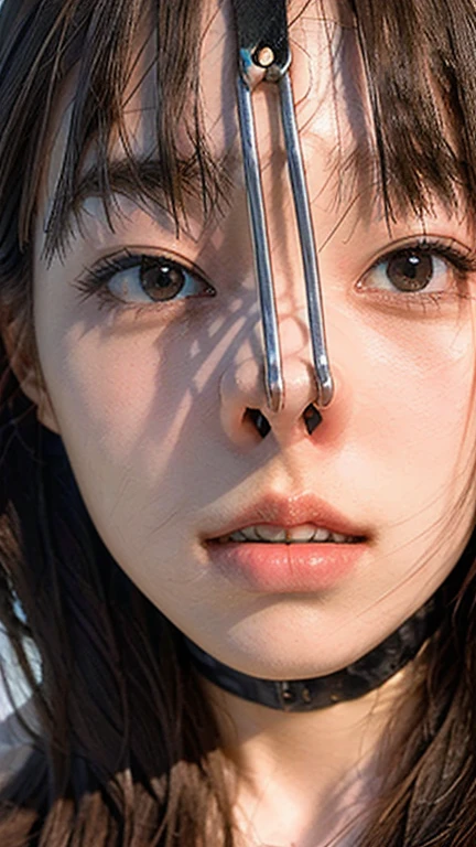 (Browsing Caution:-2), (Realistic, photo-Realistic :1.4), (Highest quality, masterpiece:1.2), RAW Photos, High resolution, Intricate details, Very detailed, Realistic and sharp details, Portraiture, (Front view:1.2 ), alone, Beautiful Japanese Woman, Beautiful woman, (Black Hair), (Short Bob Hair), Detailed face, Detailed eyes, Beautiful Eyes, Refined nose, Pale skin, Fine skin, (Nose hook, Chain strap), (Gemstone Choker), clavicle, shoulder, T-Shirts, skirt, dress、(whole body)、(Configuration from below)、(tattoo)、(Nipples)、(Are crying)、(tearsを流す)、(tears:1.2)、(Eyes that cried)、(tearsを流す)、(Crying face)、Nose hook、Nose hookをしたTwo Women、対象的なTwo Women、(Two Women)、