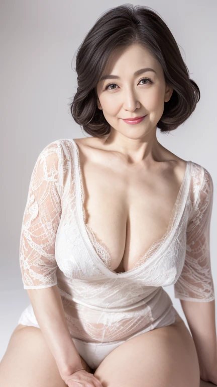 Portraiture, Late Elderly, ((Fractal Art)), (((masterpiece))), 8k, Clear images, (((alone))), (((Asian Beauty))), Pure white background, Gray Hair, put your hands behind your back, A refreshing early summer look, Charm, ((Elderly)), Depict lips accurately,Red lips, Flashy makeup, (((alone))), (((Perfect Anatomy))), Pure white background, gravure, upright posture, smile, ((Beautiful mature woman)), Highest quality, Very detailed, Realistic, Very detailed細なスキン, (Madame), (The corners of the mouth are turned up), 100 years old, Huge breasts, Mature Pornstars, Glamour, sexy, Pure white skin, Comfortable clothing, Wearing a silk negligee,