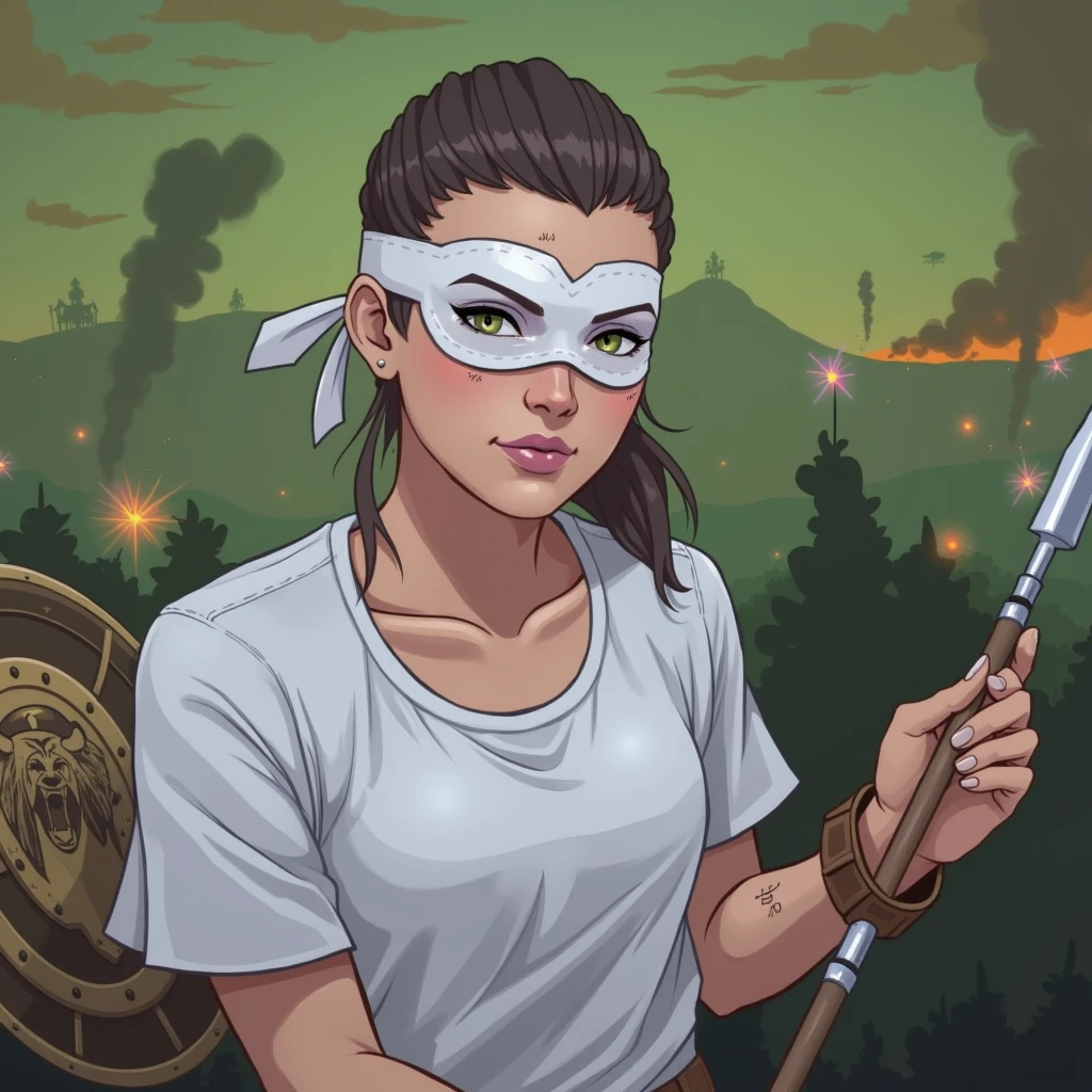 Mercenary with javelin sparklers, shield gold