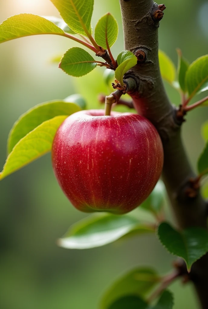 You eat an apple.
