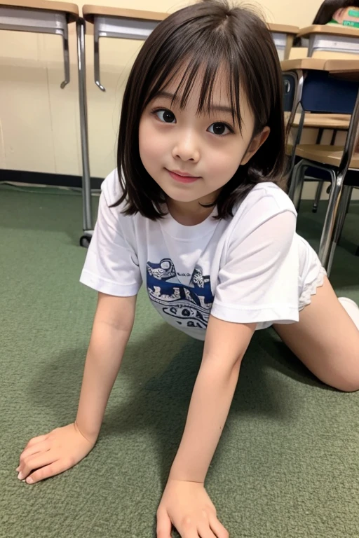 Elementary school girl crawling
tshirt