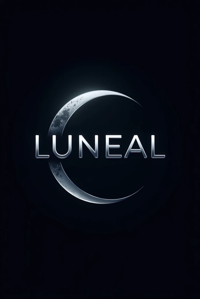 "Develop a sleek and modern logo for 'LUNEAL'. The design should incorporate a stylized moon with a touch of sophistication and innovation. Use a color palette that conveys serenity and mystery, such as shades of dark blue, silver and black. The typography should be contemporary and clean, highlighting the name 'LUNEAL' with well-defined letters. The logo should be easily recognizable and versatile for use in different media."
