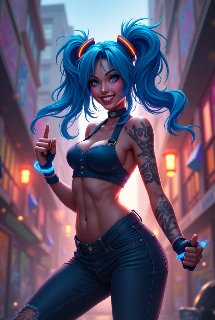 Jinx from League Of Legends, naked