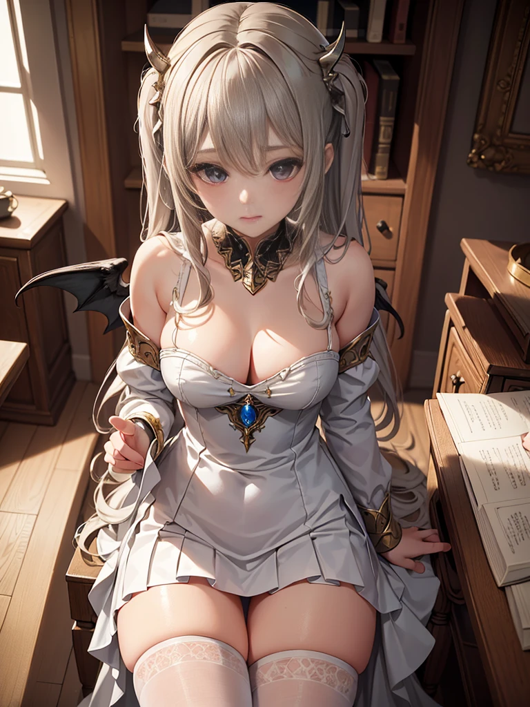 ((Best quality)), ((Masterpiece)), ((Ultra-detailed)), (illustration), (Detailed light), (An extremely delicate and beautiful), Dramatic perspective,A charming young girl,sorceress woman,(Lucifer uniform),Cute face,(Sexy figure)