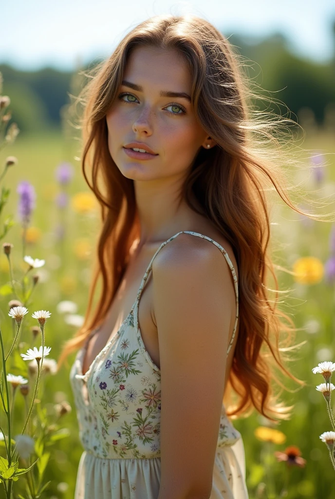 Hot fair girl without bra