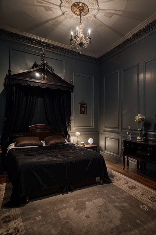 Victorian mansion on the moon with magnetic room colors