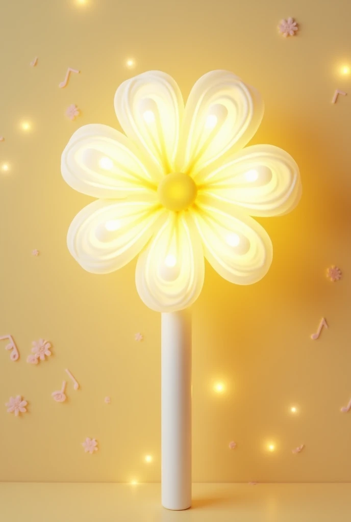 Cute and delicate yellow and white kpop lightstick