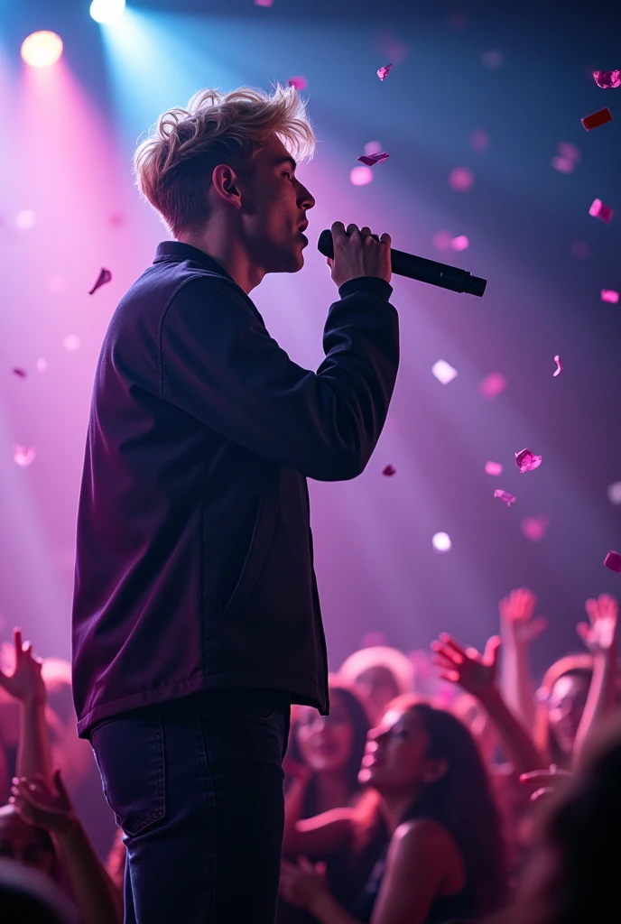 Korean idol-like appearance for men
Profile view Aquiline Nose Small mouth Three white eyes They have a pointed nose.
They are tall. singing Blonde